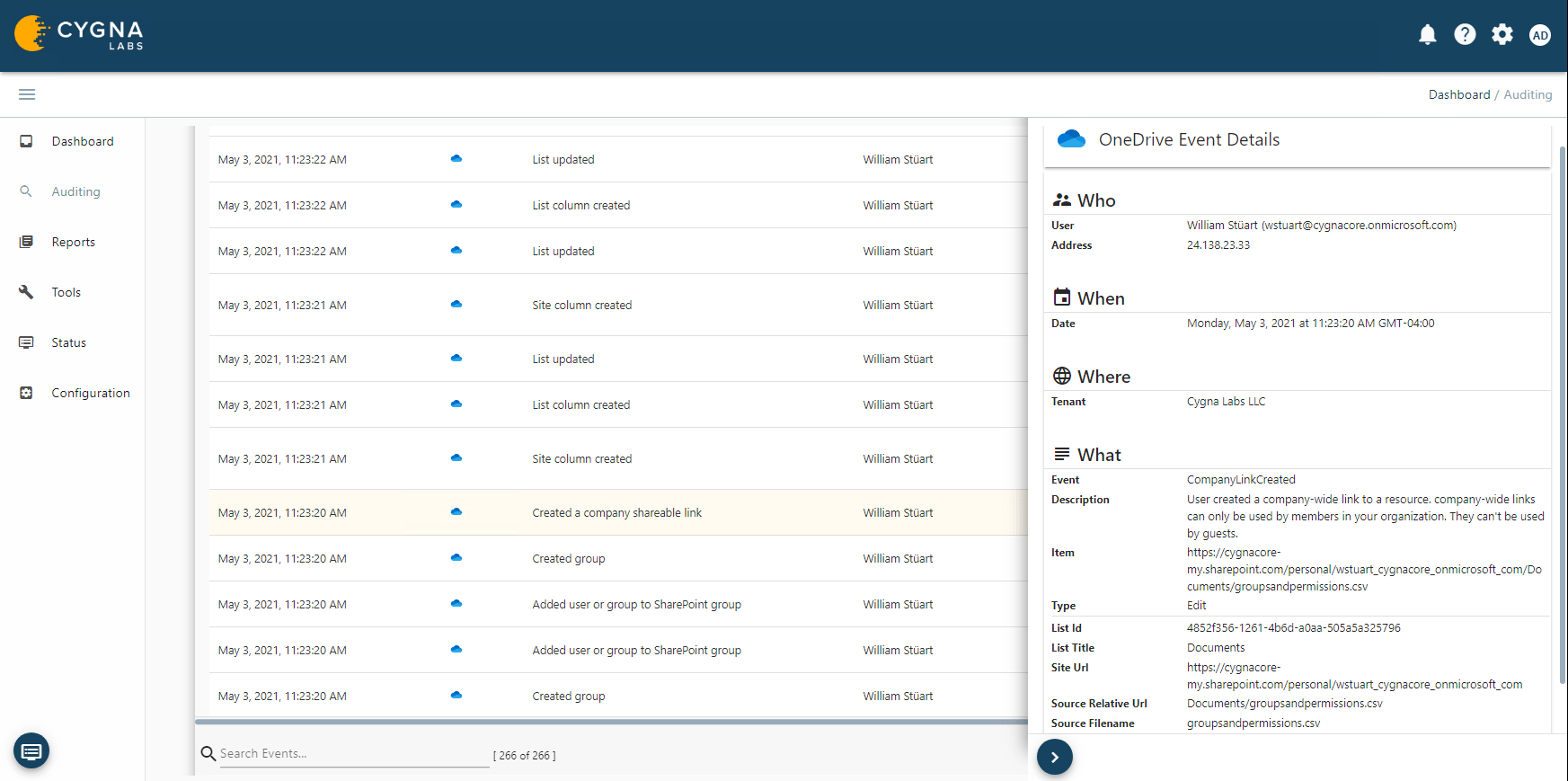 CA-ODFB comprehensive-change-auditing