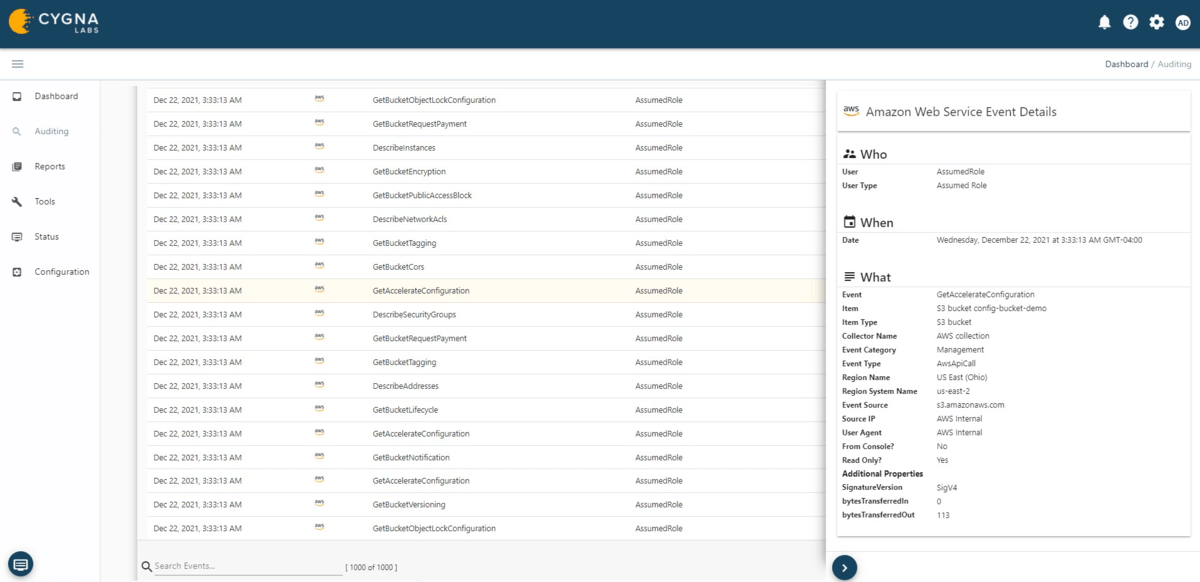AWS-Comprehensive change auditing